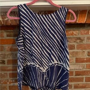 Navy and White Striped Sleeveless Top